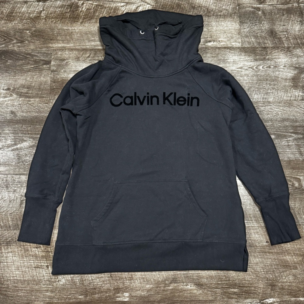 Calvin Klein Jeans Black Cowl Neck Sweatshirt Size Medium